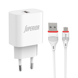Slika od Kucni punjac Superior CO-BA21A Fast QC3.0 18W 3A Micro USB beli