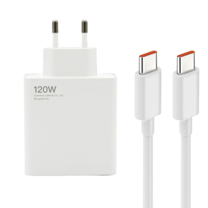 Slika od Kucni punjac Super Fast 120W GaN 6A USB A + Type C sa Type C na Type C kablom beli