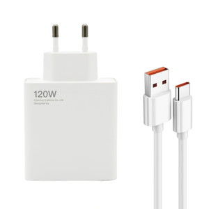 Slika od Kucni punjac Super Fast 120W GaN 6A USB A + Type C sa USB A na Type C kablom beli